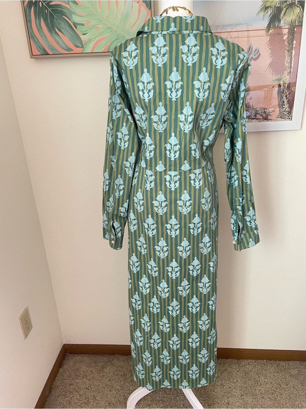 Spartina 449 Marianne Shirt Dress in Hamilton Motif Stripe Large New - Picture 9 of 9